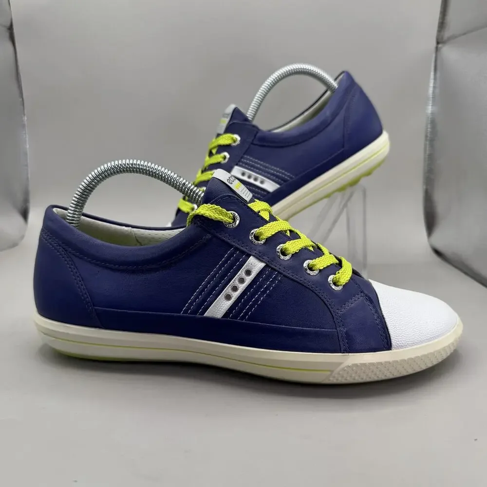 ECCO Spikeless Golf Leather Sneakers Shoes Womens Size US 9-9.5 / EU 40 Blue